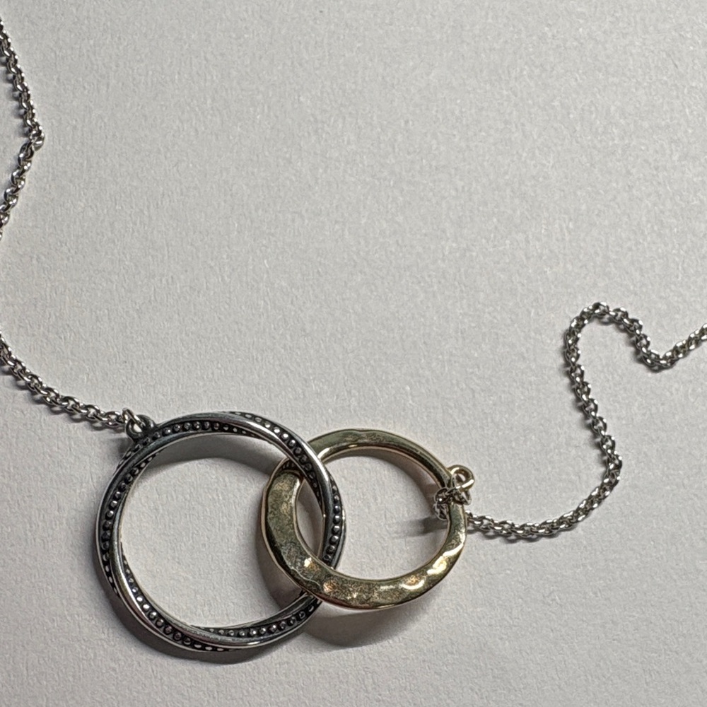 James Avery Sterling Silver and 14kt Gold Interlocking Necklace